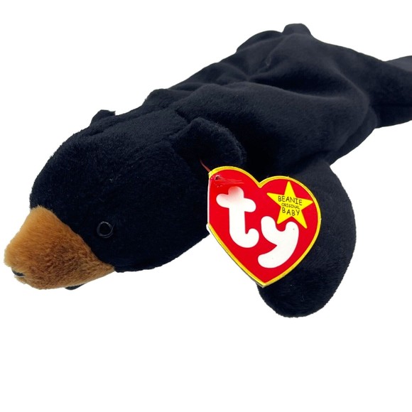 Ty Beanie Baby Babies BLACKIE The Black Bear Original Vintage Plush Stuffed Toy - Picture 7 of 11